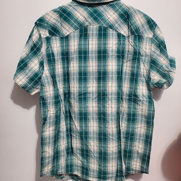 Preowned levis woven plaid button down Shirt size Xl color green/Beige - Picture 7 of 14